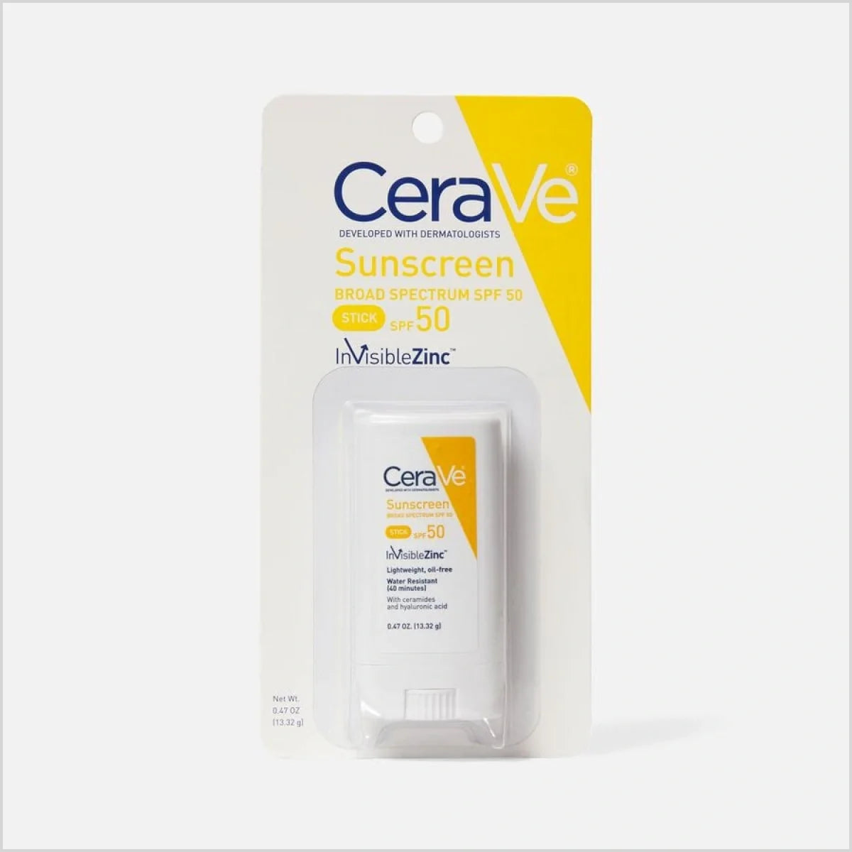 CeraVe Hydrating Mineral Sunscreen SPF 50 Stick for Face