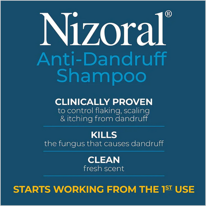 Nizoral Anti-Dandruff Shampoo with 1% Ketoconazole, Fresh Scent, 7 Fl Oz - Made in USA