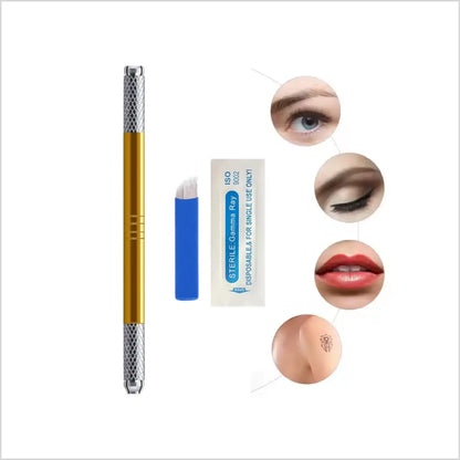 Golden Tebori 3D Tattoo Pen - Microblading Pen for Eyebrows Shading in Pakistan